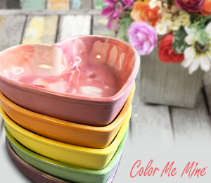 Pensacola Color Me Mine Candy Heart Bowls