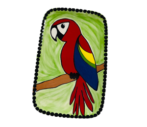 Pensacola Color Me Mine Scarlet Macaw Plate