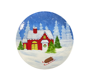 Pensacola Color Me Mine Christmas Cabin Plate