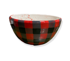 Pensacola Color Me Mine Buffalo Check Bowl