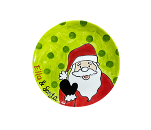 Pensacola Color Me Mine Peeking Santa Plate