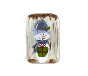 Pensacola Color Me Mine Rustic Snowman Platter