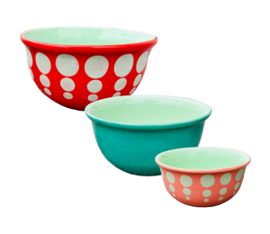 Pensacola Color Me Mine Retro Mixing Bowls