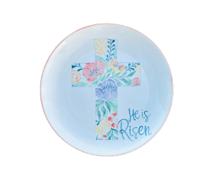 Pensacola Color Me Mine Floral Cross Plate