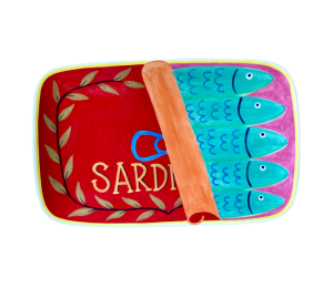 Pensacola Color Me Mine Sardines Dinner Plate